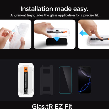 [2 PACK] Spigen Glas.tR EZ Fit Tempered Glass Screen Protector for iPhone 16 & 15 Series - Clear - Forexengineer -Malaysia