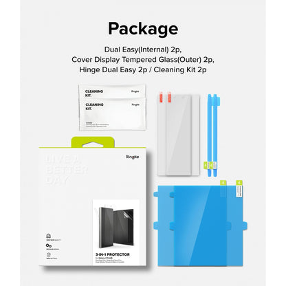 [2 PACK] Ringke 3-in-1 Protector for Samsung Galaxy Z Fold 6 - Cover Display + Inner Display + Hinge - Forexengineer -Malaysia