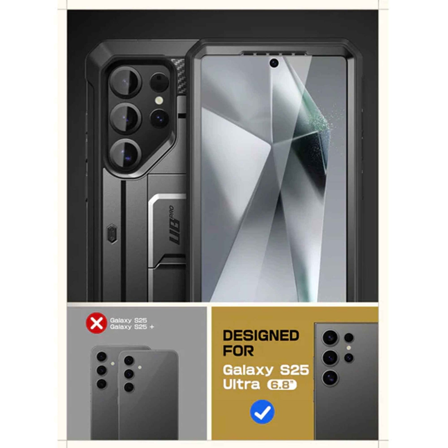 SUPCASE UB Pro for Samsung Galaxy S25 Ultra - With Built-in Screen Protector and Kickstand