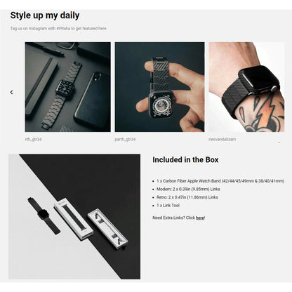 PITAKA Carbon Fiber Watch Band Modern Series for Apple Watch All Models - Forexengineer -Malaysia