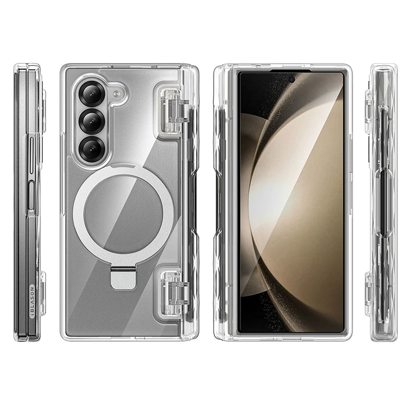 i-Blason Cosmo Pro Case with Built-in Tempered Glass Screen Protector and S Pen Holder for Samsung Galaxy Z Fold 6 - Clear