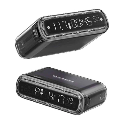 Sharge Shargeek Starship Seer 10000 mAh Powerbank 35W Build-In Cable and Digital Alarm Clock - Forexengineer -Malaysia- 6973154657373-6973154656918