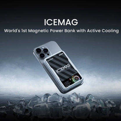 Sharge ICEMAG 10,000mAh 20W Magsafe & Qi Wireless Supported Power Bank with Active Cooling  - White - Forexengineer -Malaysia- 6973154658936