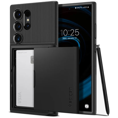 Spigen Slim Armor CS for Samsung Galaxy S24 Ultra - Built-in wallet and S Pen Compatible - Forexengineer -Malaysia- 8809971221924-8809971221917