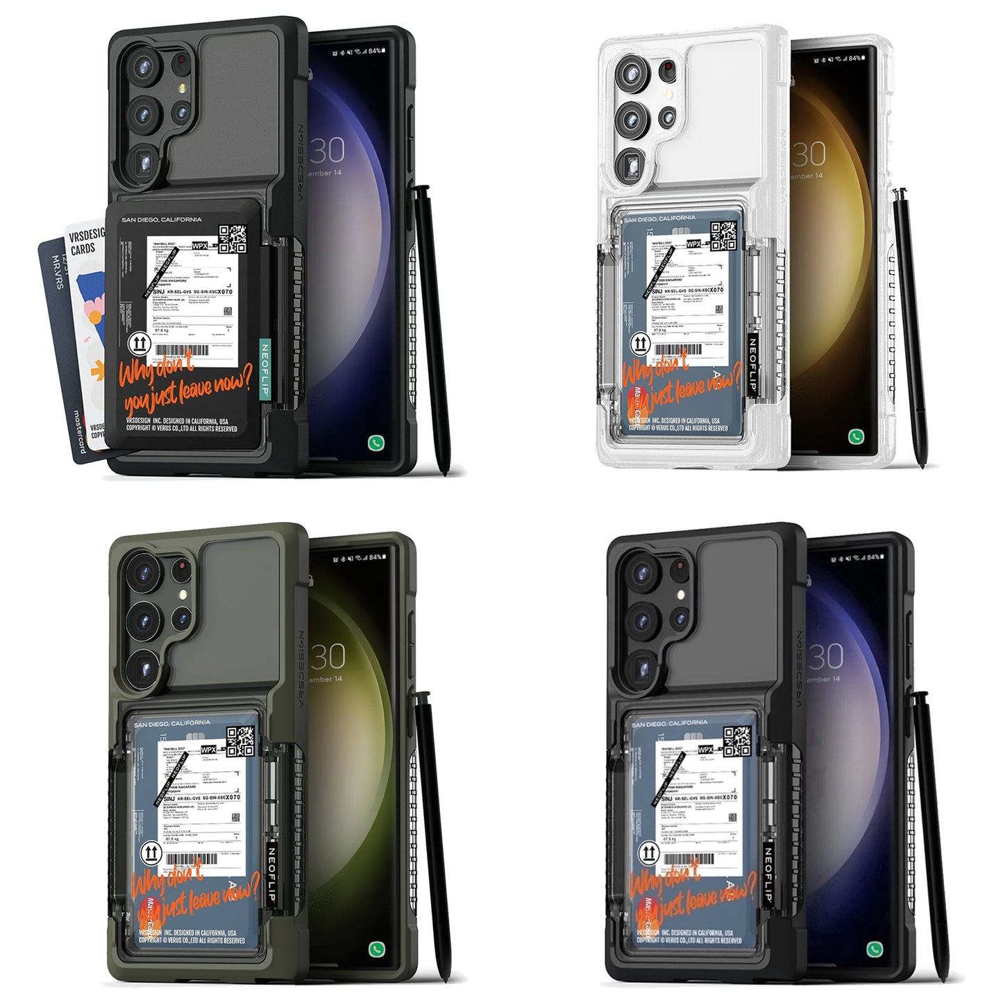 [ONLINE EXCLUSIVE] VRS Design NeoFlip Travel Card Slot for Samsung Galaxy S23 Ultra - Holds up to 3 Cards