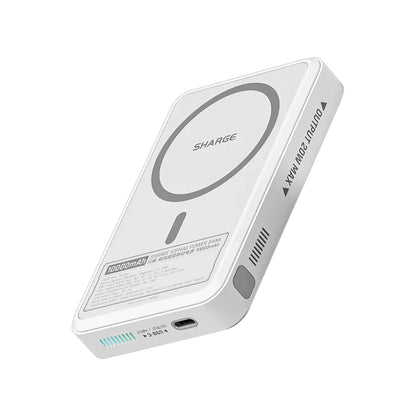 Sharge ICEMAG 10,000mAh 20W Magsafe & Qi Wireless Supported Power Bank with Active Cooling  - White - Forexengineer -Malaysia- 6973154658936
