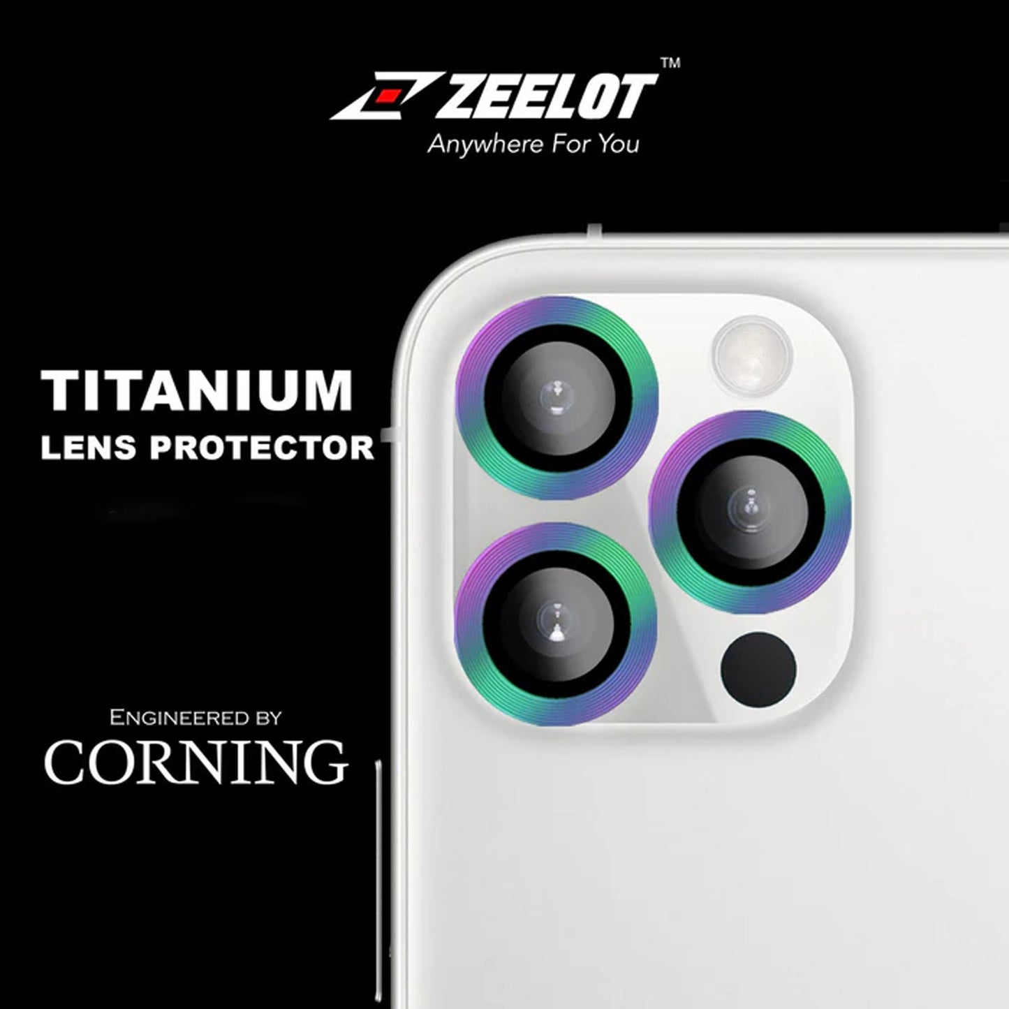 [ONLINE EXCLUSIVE] ZEELOT Titanium Steel with Corning Glass Camera Lens Protector for iPhone 12 Series & iPhone 11