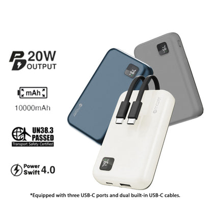 Mazer PowerCharge Link 1020 10,000mAh PD20W ( Built-in Dual USB C Cables ) Power Bank - Forexengineer -Malaysia