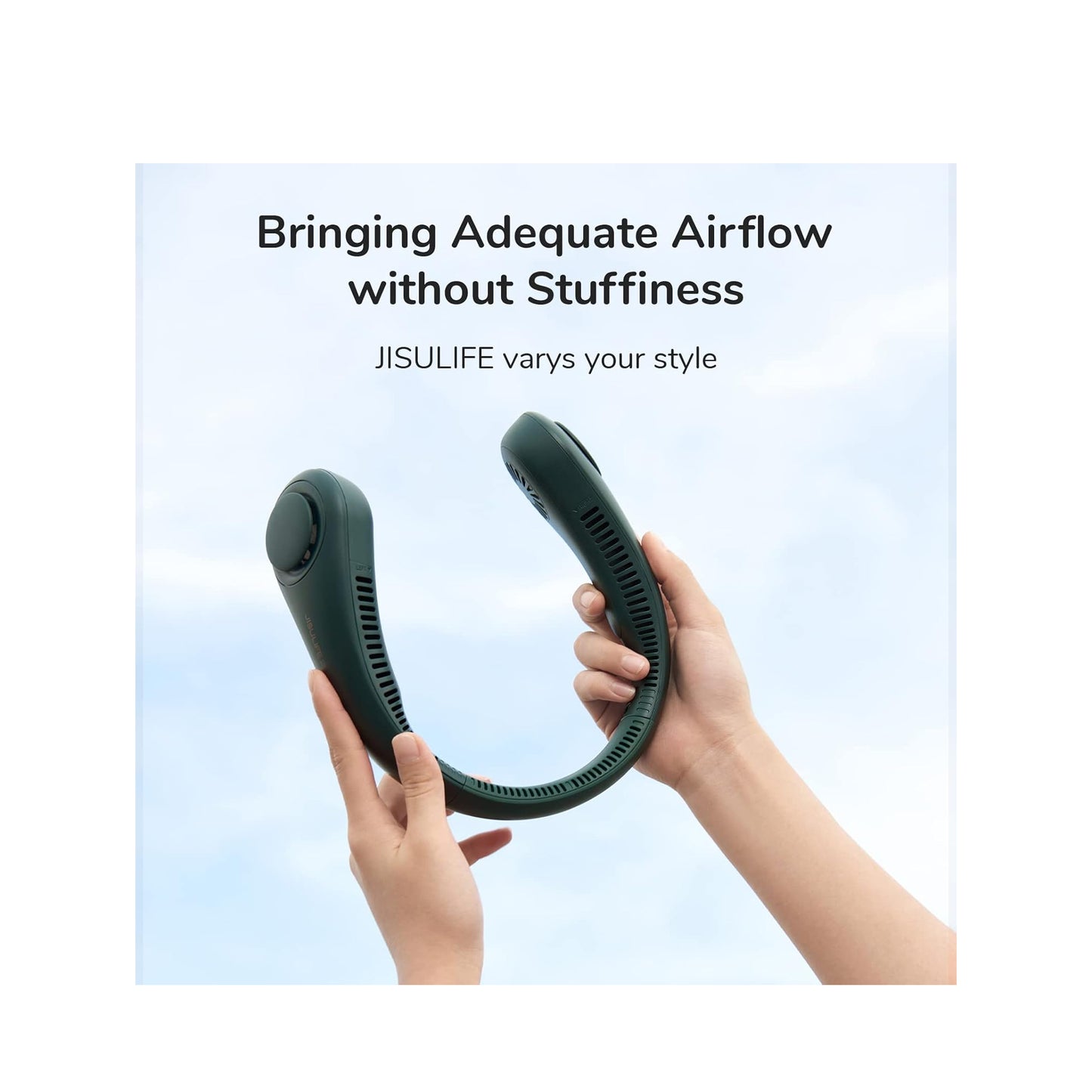 JisuLife Portable Neck Fan FA14 Bladeless Neck Cooler 5 Speeds 4000 mAh Battery