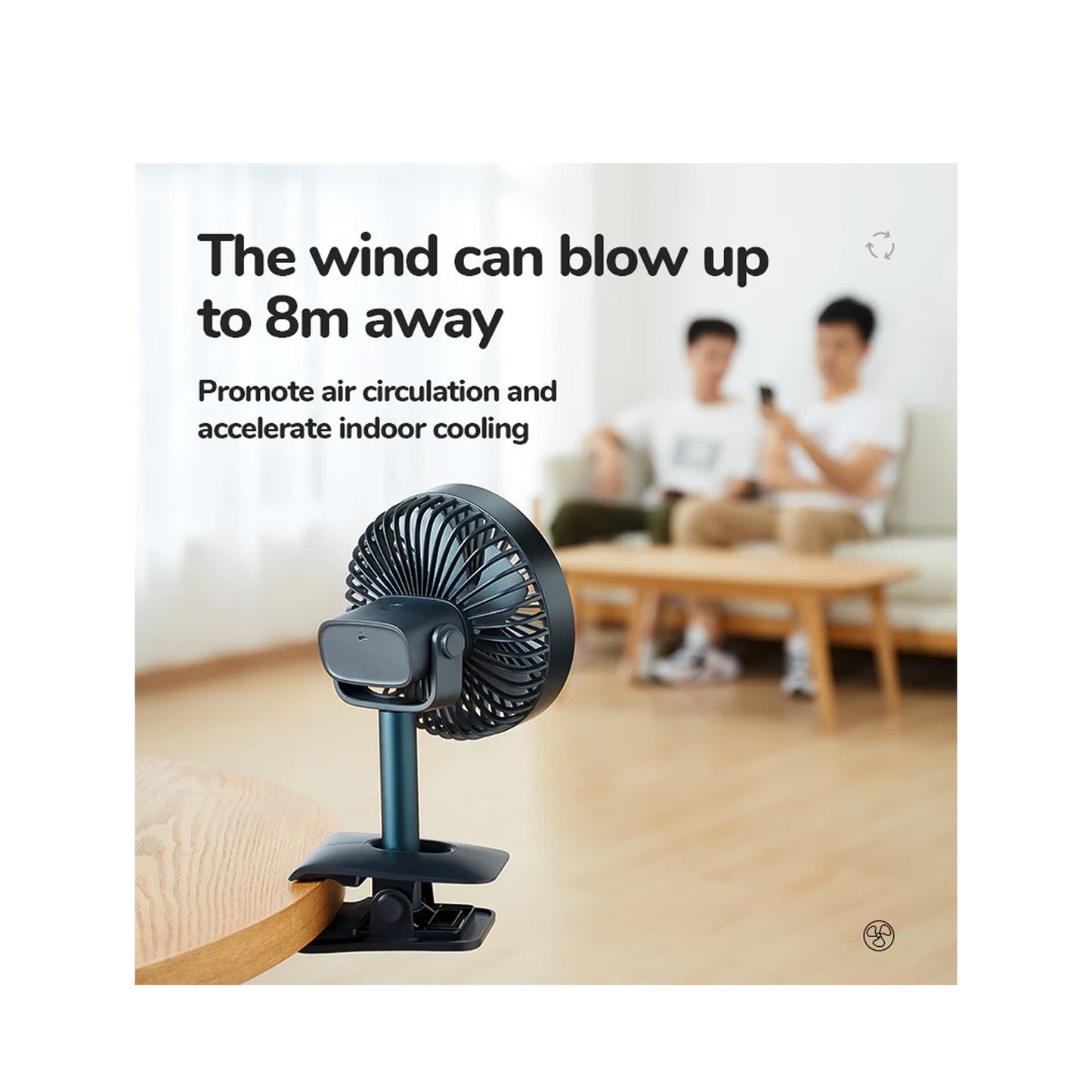 JisuLife Desk + Clip Fan Oscillating Fan FA13R 8000mAh Battery 4 Wind Speed Rotating Use Up to 28 Hours Cool