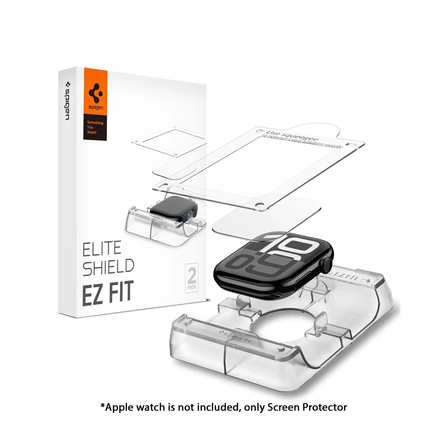 [2 pack] SPIGEN EliteShield EZ Fit Screen Protector for Apple Watch Series 10 ( 46mm ) - Clear