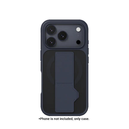 MAGEASY GrabStand M ( Magsafe ) Protective Case for iPhone 17 Pro Max / 17 Pro - Leatherette Grip Dual-Angle Stand