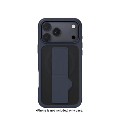 MAGEASY GrabStand M ( Magsafe ) Protective Case for iPhone 17 Pro Max / 17 Pro - Leatherette Grip Dual-Angle Stand