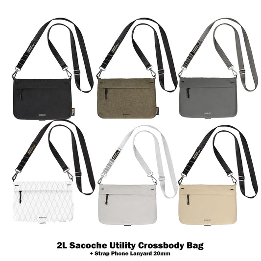 MAGEASY 2L Sacoche Utility Crossbody Bag + Strap Phone Lanyard 20mm.