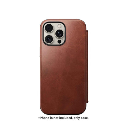 Nomad Modern Leather Folio Case for iPhone 16 Pro Max - Magsafe Compatible