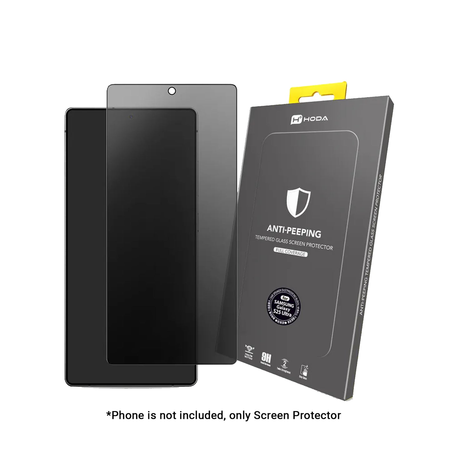 HODA Anti-Peeper ( Privacy ) Full Coverage Tempered Glass Screen Protector for Samsung Galaxy S25 Ultra / S24 Ultra