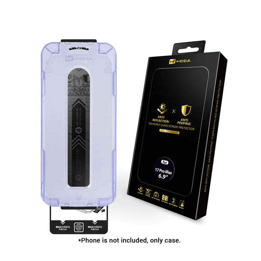 Hoda Anti-Peeper ( Privacy ) with Anti-Reflection Tempered Glass for iPhone 17 Series with Dust-Free Helper