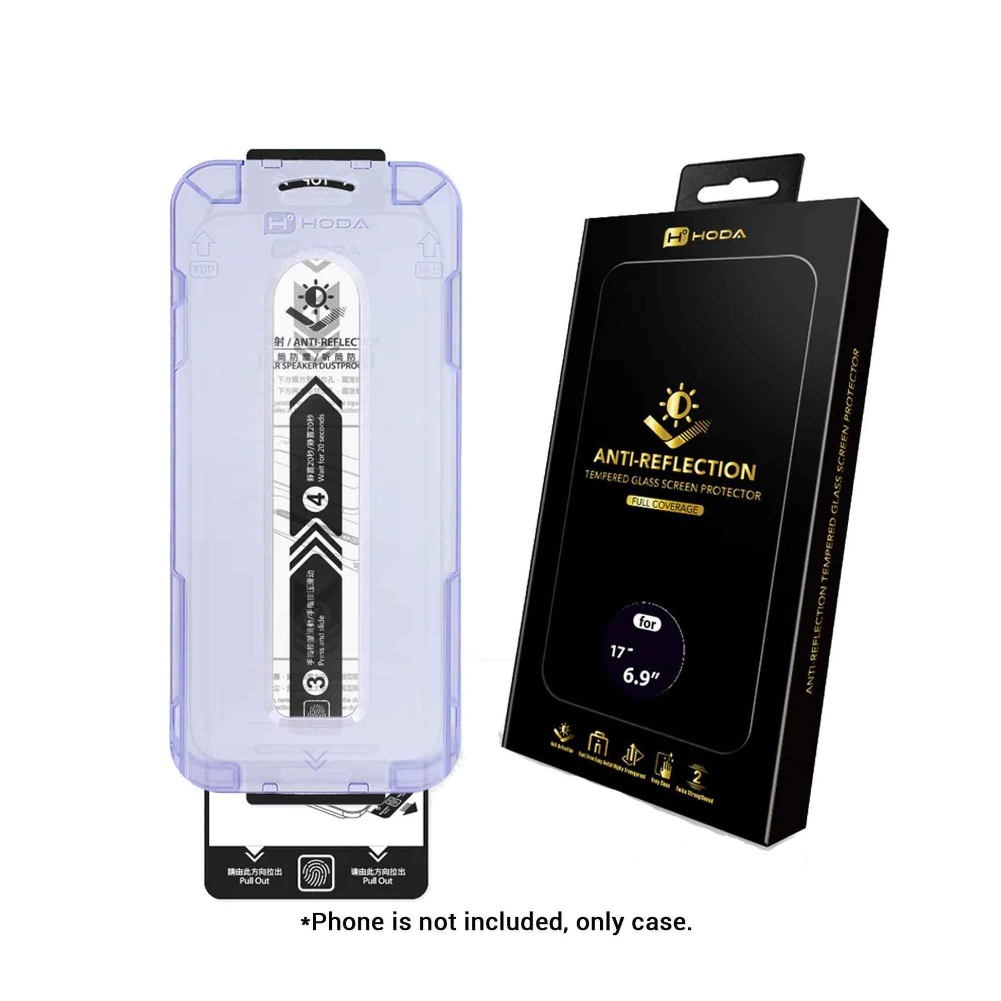 Hoda Anti-Reflection Tempered Glass Screen Protector for iPhone 17 Series - with Dust-Free Helper Lite