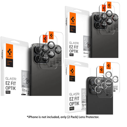 [2 PACK] Spigen Glas.tR EZ Fit Optik Pro Lens Protector for iPhone 16 Pro Max / 16 Pro / 15 Pro Max / 15 Pro / 14 Pro Max / 14 Pro - Forexengineer -Malaysia
