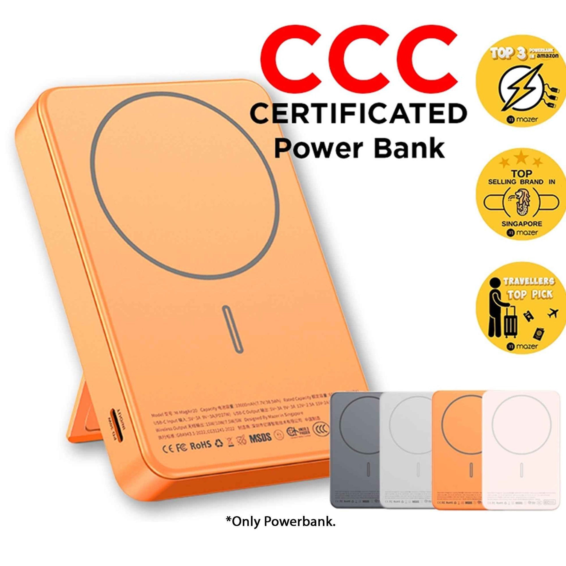 Mazer MagAir 20 - CCC Qi2 Certified Power Bank with Buil-in Stand 10000mAh