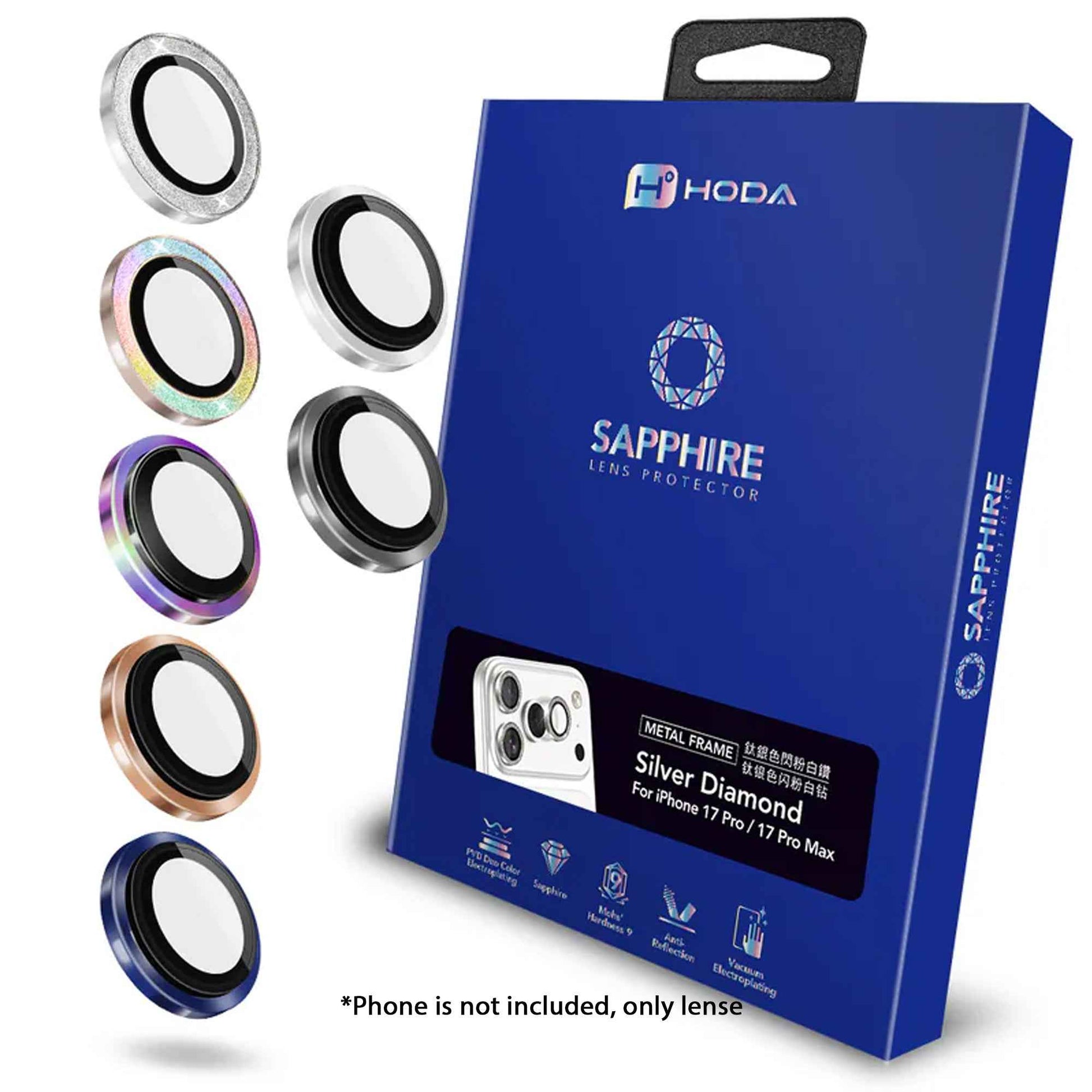 Hoda Sapphire Lens Protector for iPhone 17 Pro Max / 17 Pro with Helper