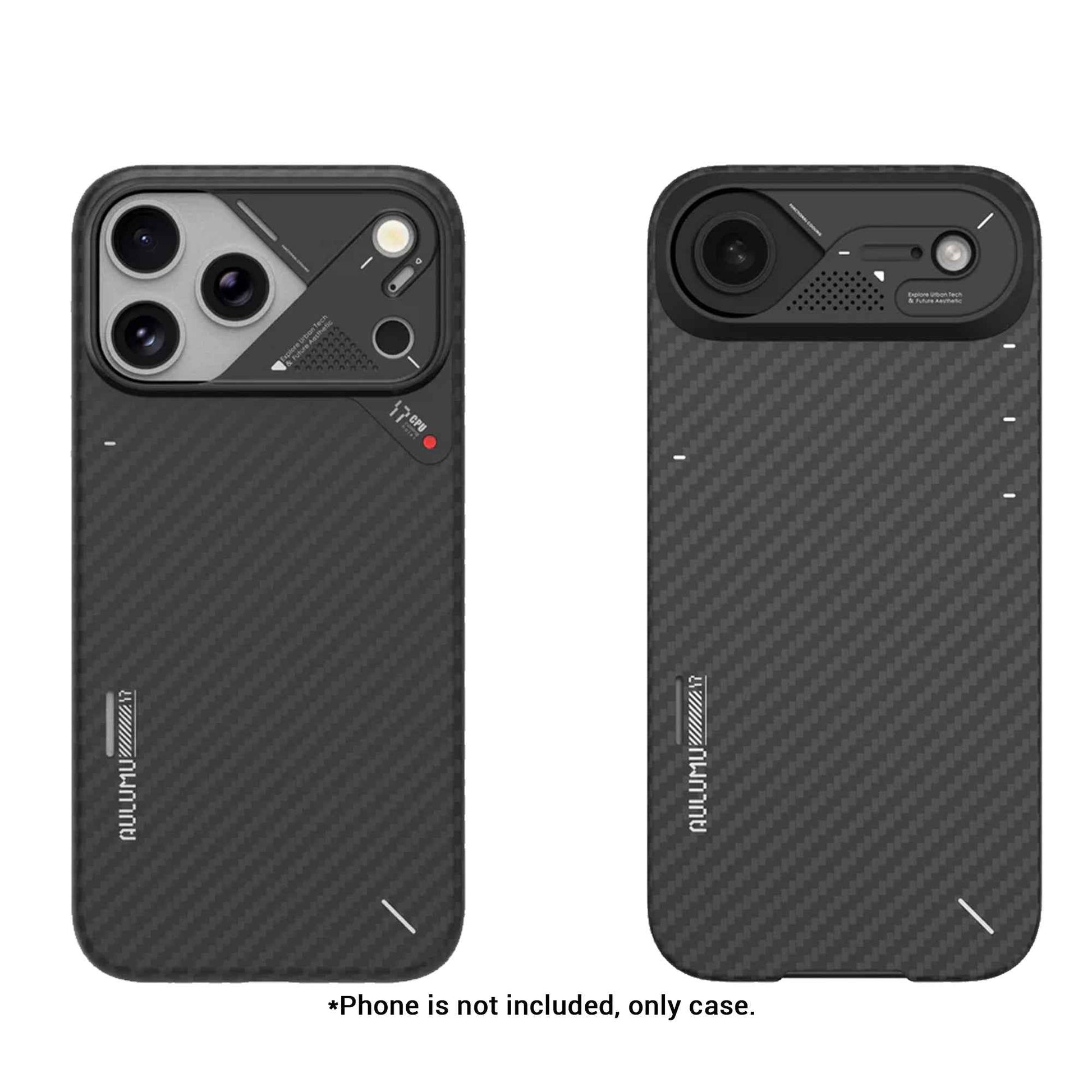 AULUMU A17 Aramid Fiber Case for iPhone 17 Series - Ultra Slim with Magsafe Compatible - Black