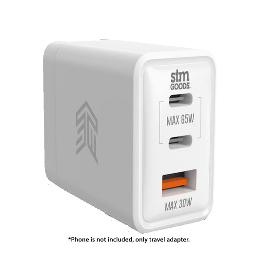 STM Goods 65W Three PORT PD 3.0 (USB-C x2 & USB-A) Universal Travel Power Adapter