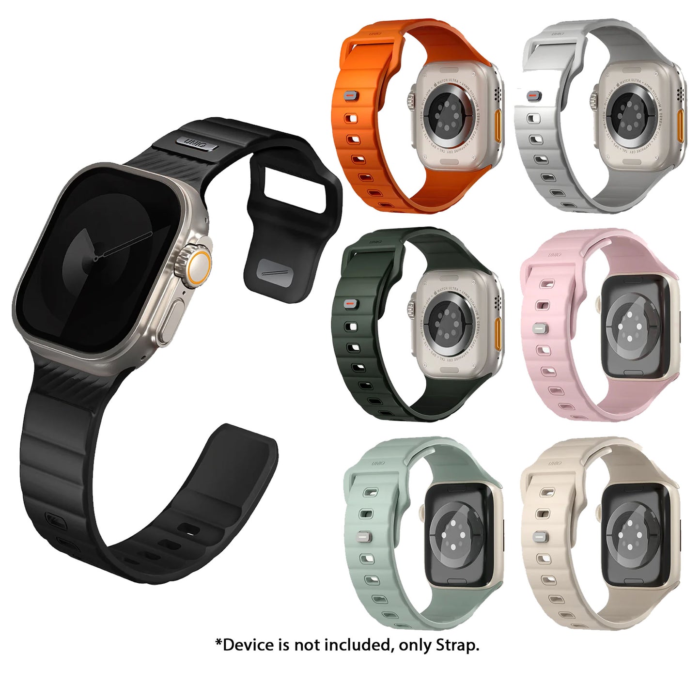 UNIQ Stride for Apple Watch 49mm / 45mm / 44mm / 42mm / 41mm / 40mm / 38mm - Made friom FKM Fluoroelastomer Rubber