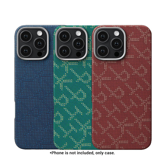 PITAKA Monogram Tactile Woven Case for iPhone 16 Series - MagSafe Compatible.