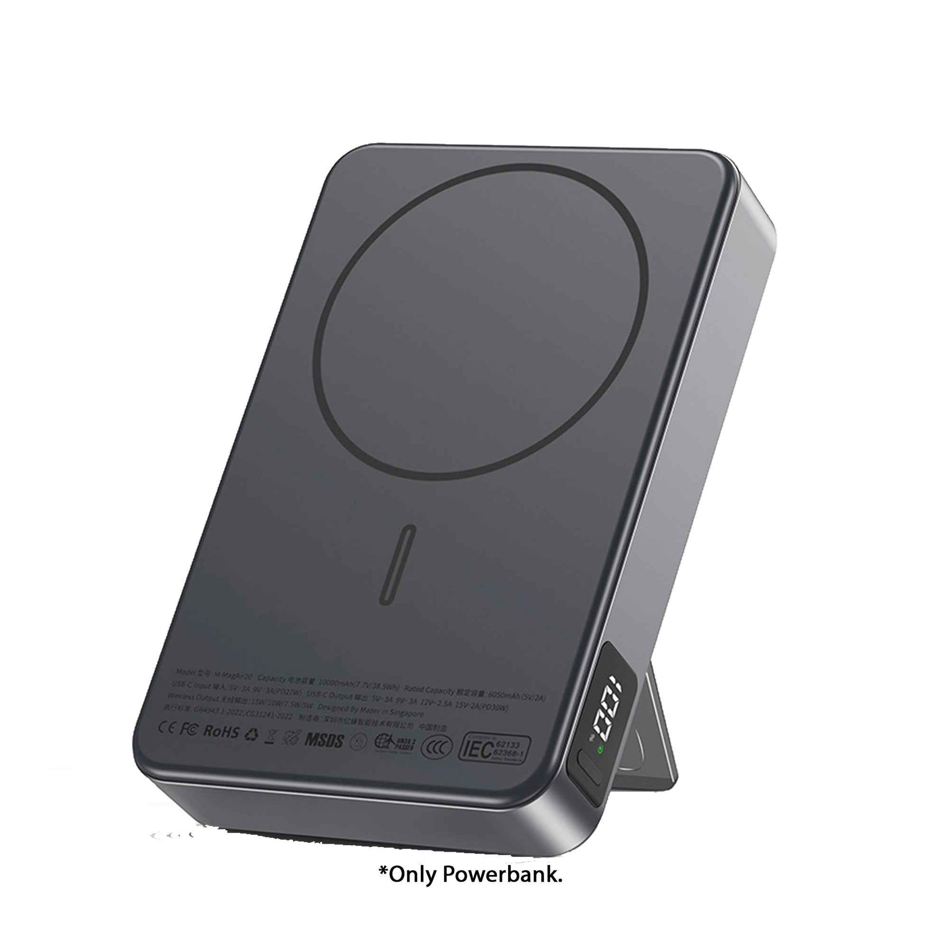 Mazer MagAir 20 - CCC Qi2 Certified Power Bank with Buil-in Stand 10000mAh