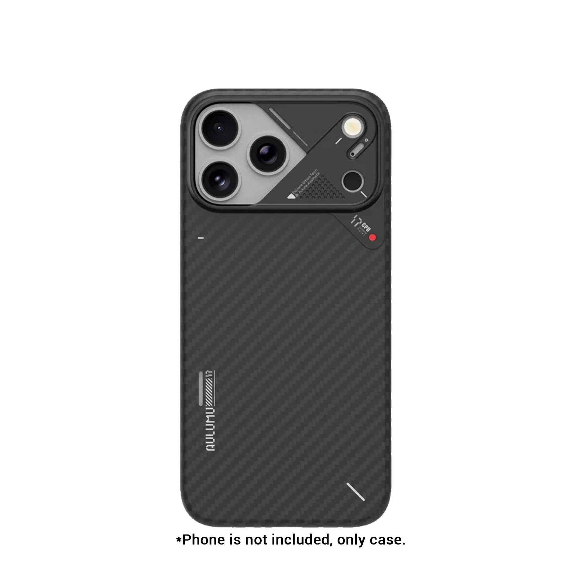 AULUMU A17 Aramid Fiber Case for iPhone 17 Series - Ultra Slim with Magsafe Compatible - Black