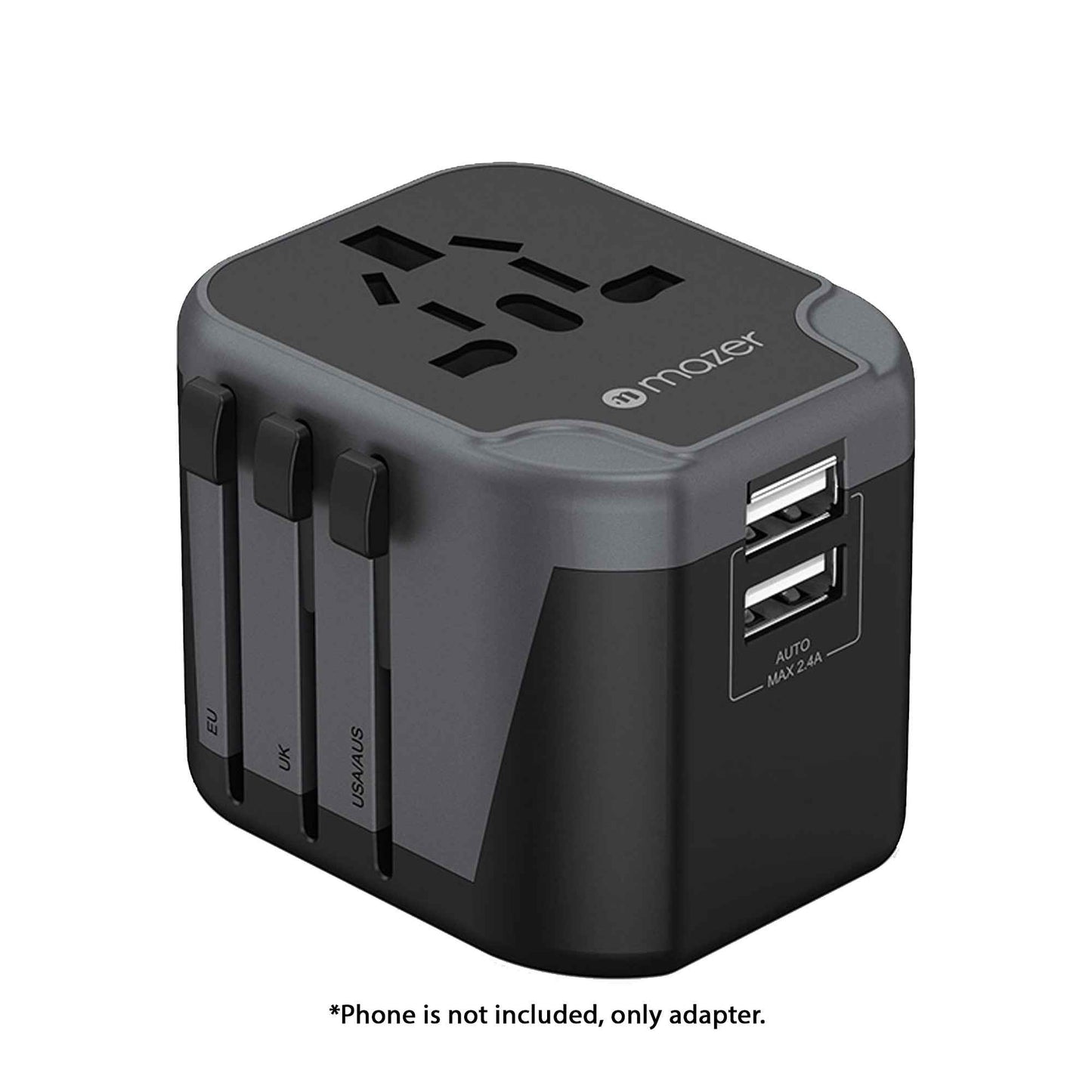 Mazer Infinite Travel Mini - Travel Adapter with Dual USB-A Port Fast Charging PD 12W / 2.4A