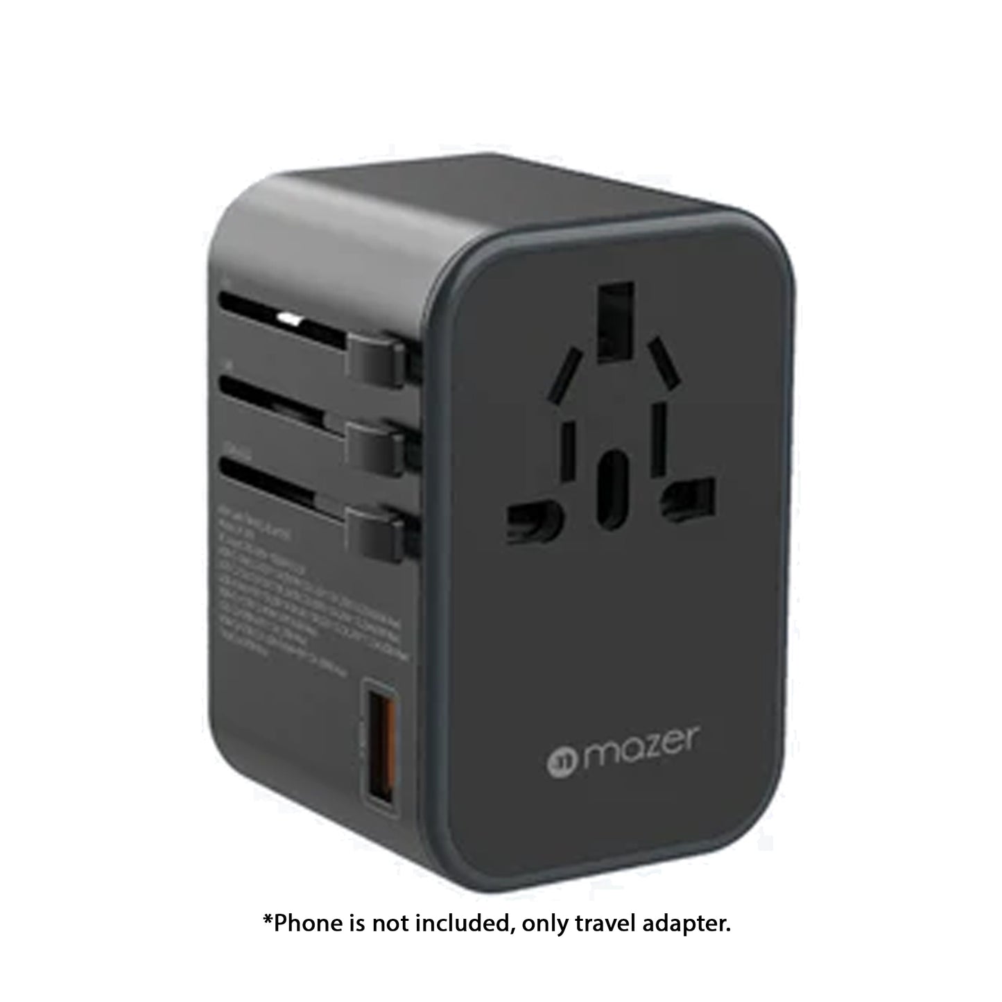 Mazer Infinite Travel PD 70W GaN Universal Travel Charger Adapter - 3 USB-C Port + 2 USB-A Port