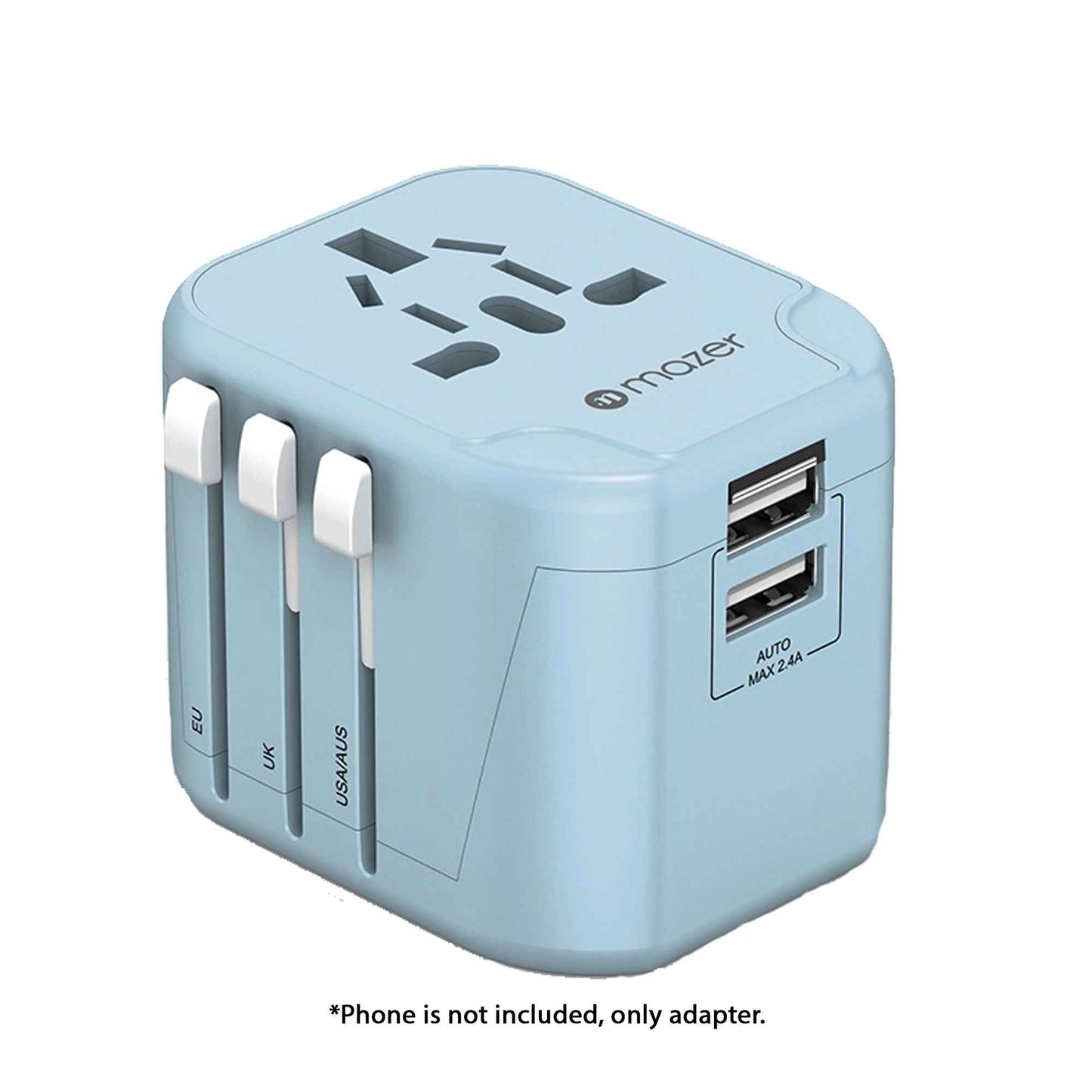 Mazer Infinite Travel Mini - Travel Adapter with Dual USB-A Port Fast Charging PD 12W / 2.4A