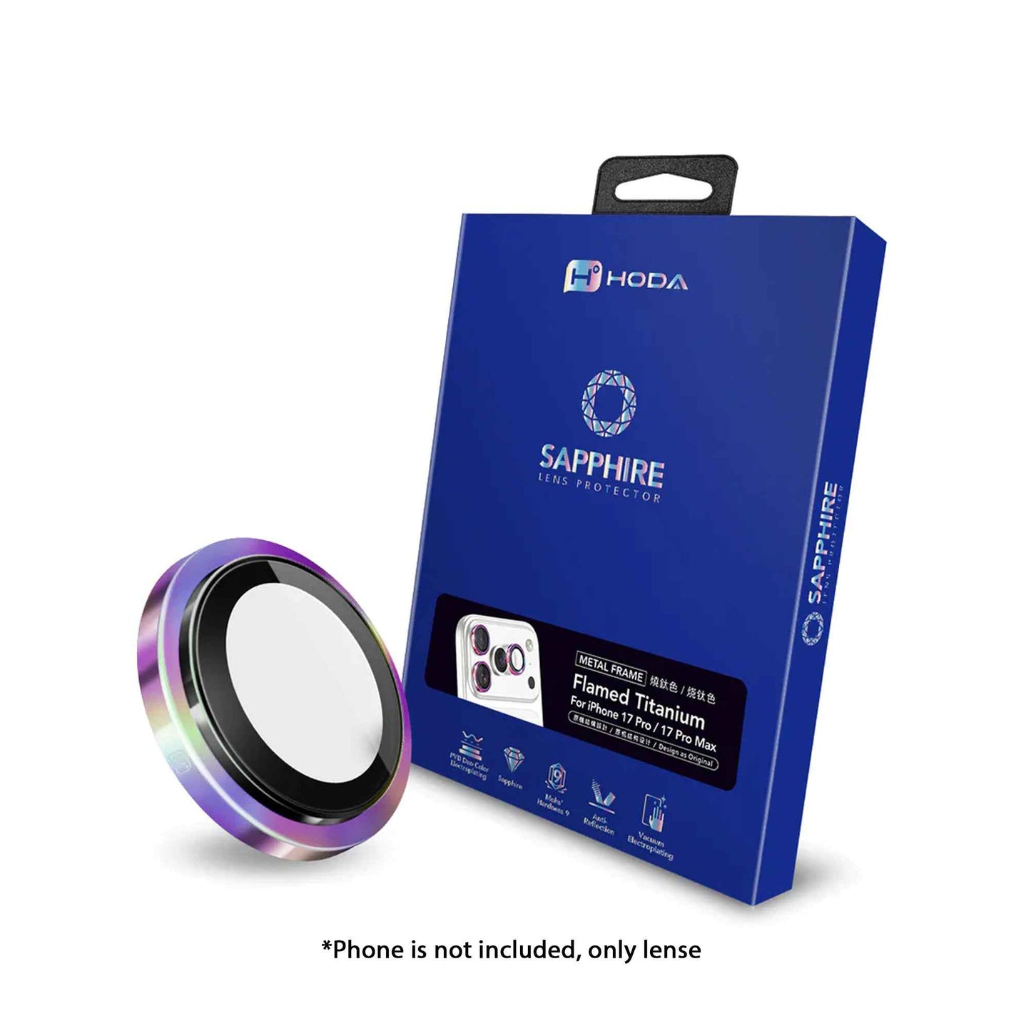 Hoda Sapphire Lens Protector for iPhone 17 Pro Max / 17 Pro with Helper