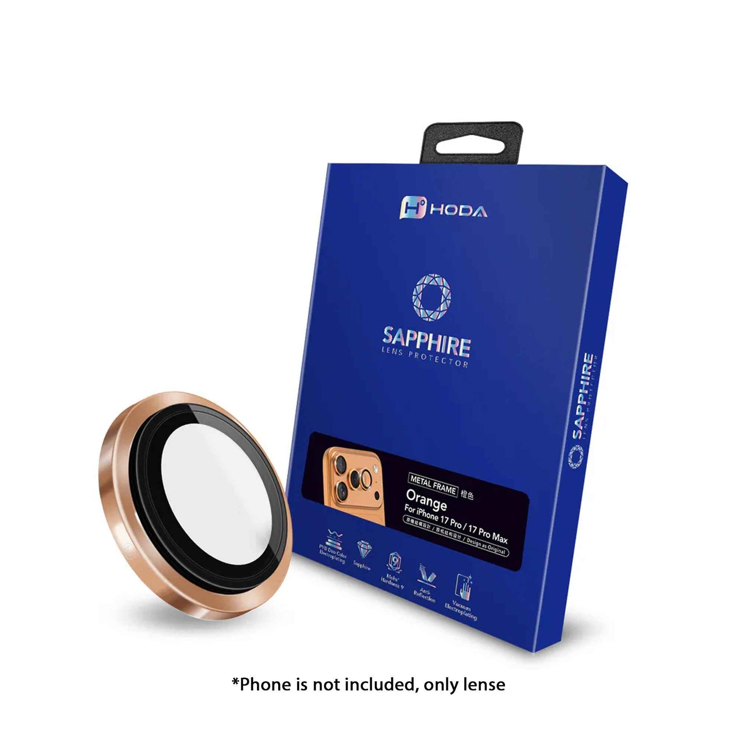 Hoda Sapphire Lens Protector for iPhone 17 Pro Max / 17 Pro with Helper