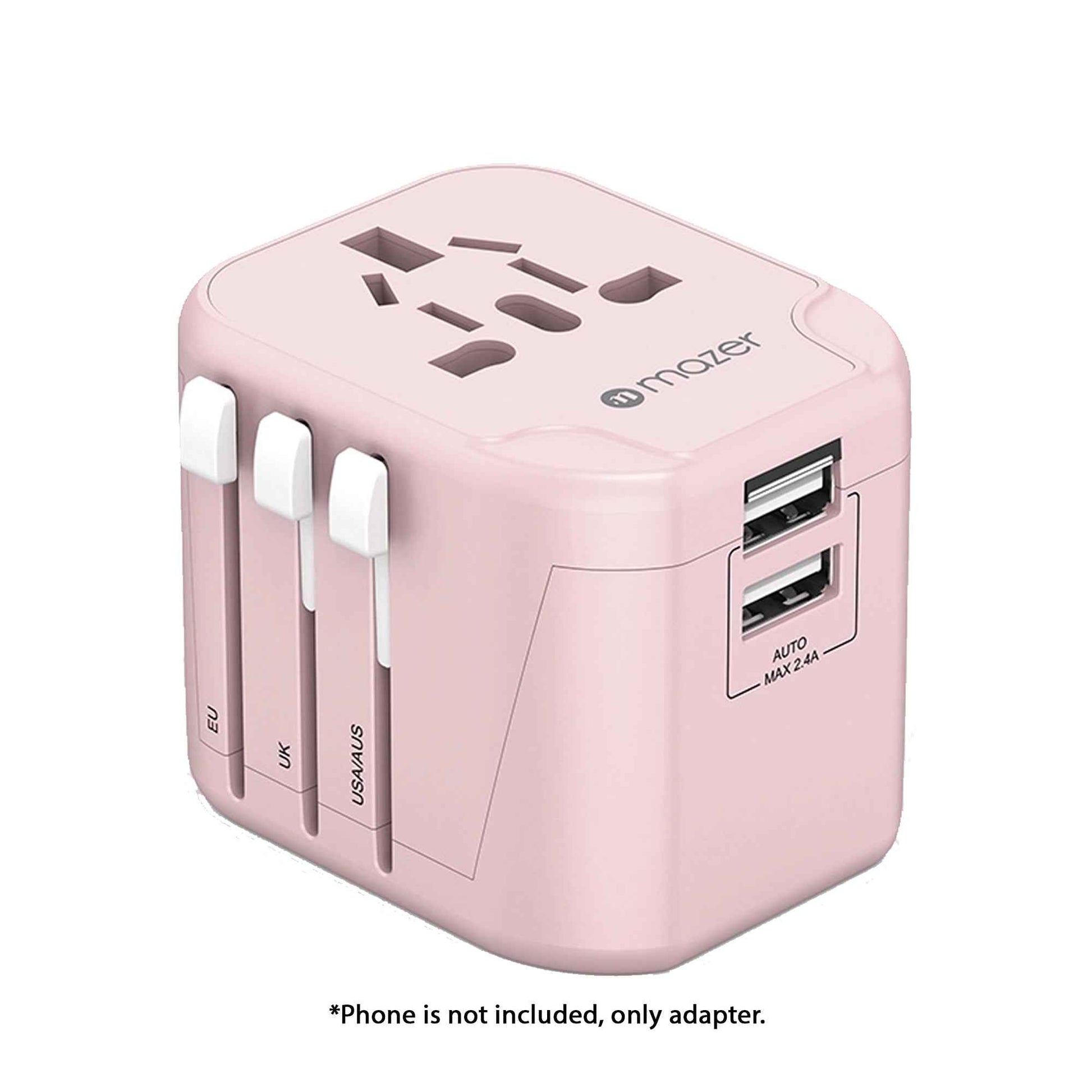 Mazer Infinite Travel Mini - Travel Adapter with Dual USB-A Port Fast Charging PD 12W / 2.4A