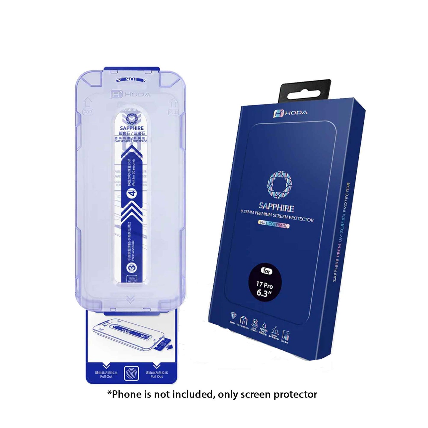 Hoda Sapphire Screen Protector for iPhone 17 Series with Dust-Free Helper