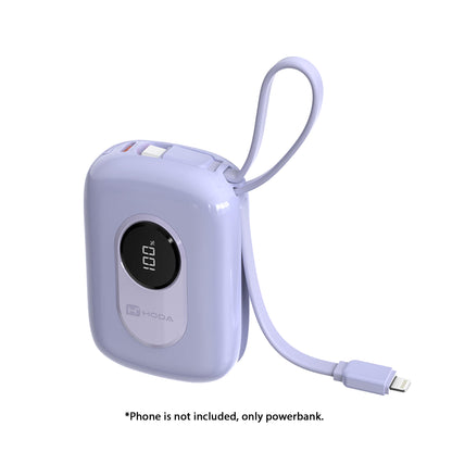 Hoda 10000mAh Build-In Dual Cable Power Bank with CCC Certified Fast Charging