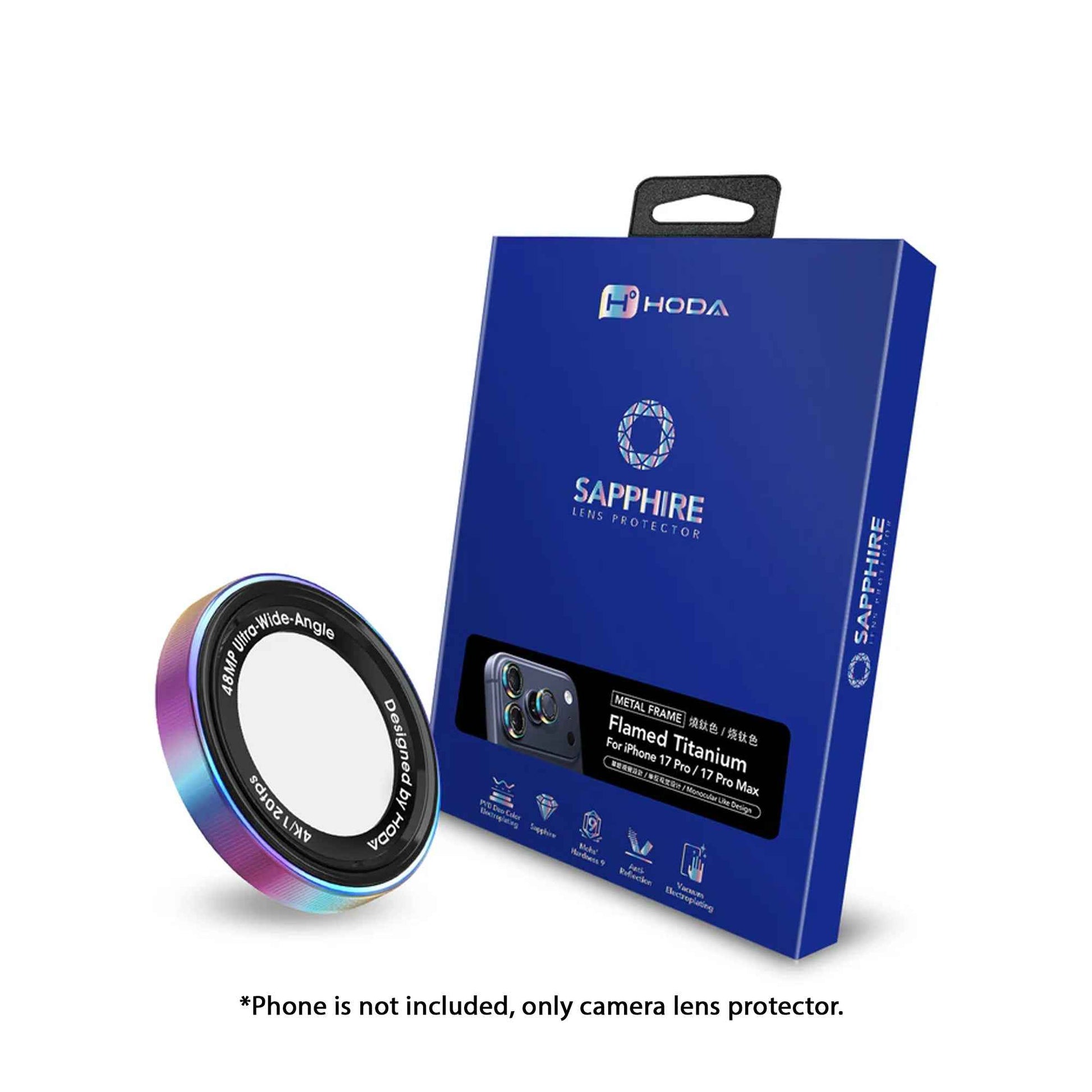 [ 17 Pro Max / 17 Pro ] Hoda Sapphire Lens Protector (Monocular Like Design) with Anti-Reflection Optical Coating