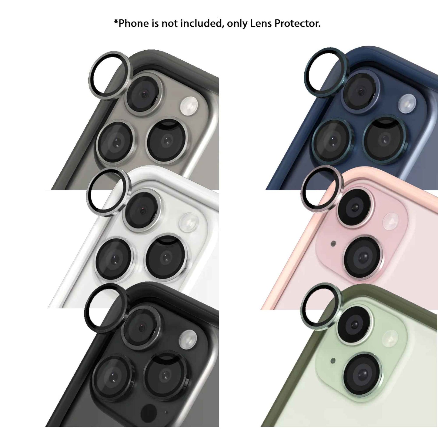 Rhinoshield Lens Protector for iPhone 15 Series - 9H Tempered Glass Lens Protector