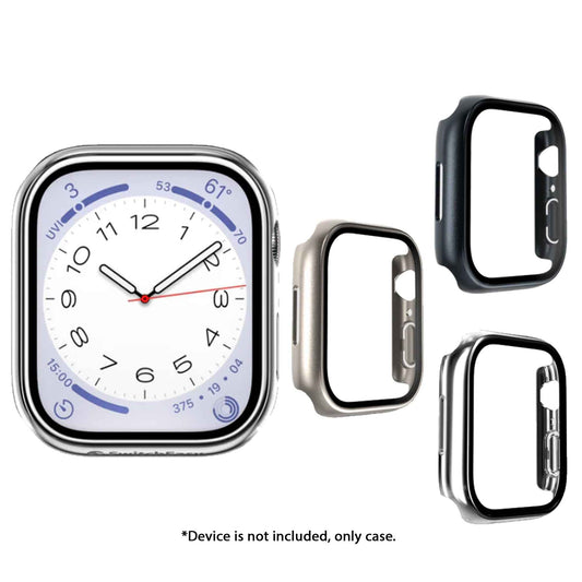 SwitchEasy Hybrid Case for Apple Watch 45mm ( Series 9 / 8 / 7 ) 9H Tempered Glass Case with Build-In Screen Protector