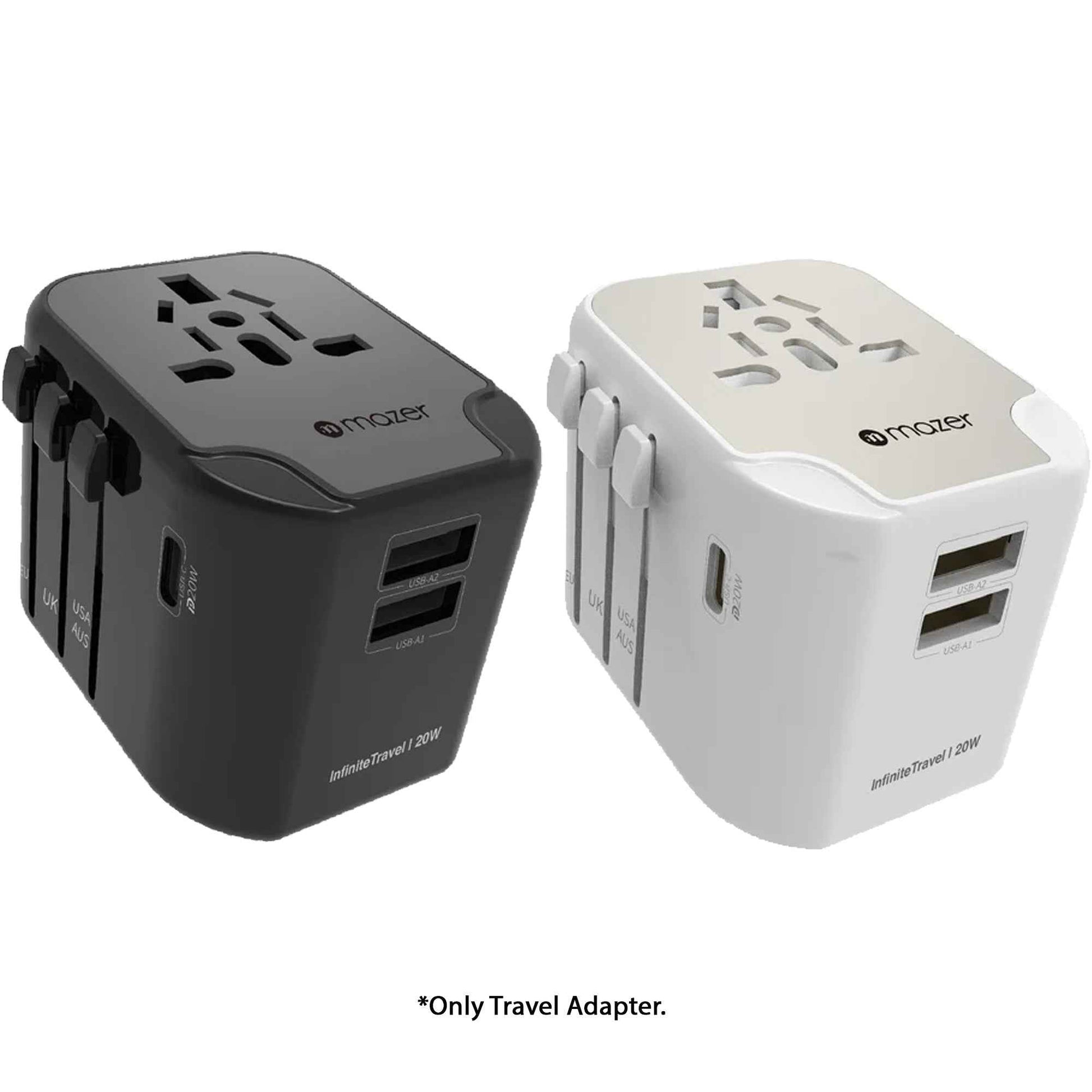 Mazer Infinite Travel PD20W Universal Travel Charger ( 3 USB Ports + 1 AC Socket )