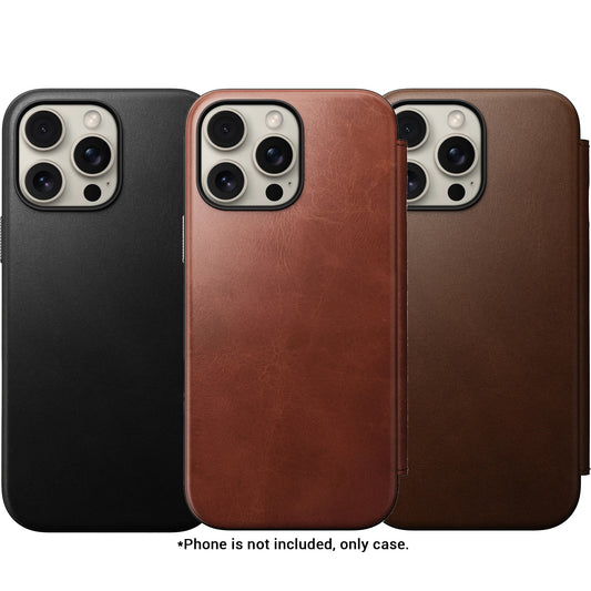 Nomad Modern Leather Folio Case for iPhone 16 Pro Max - Magsafe Compatible