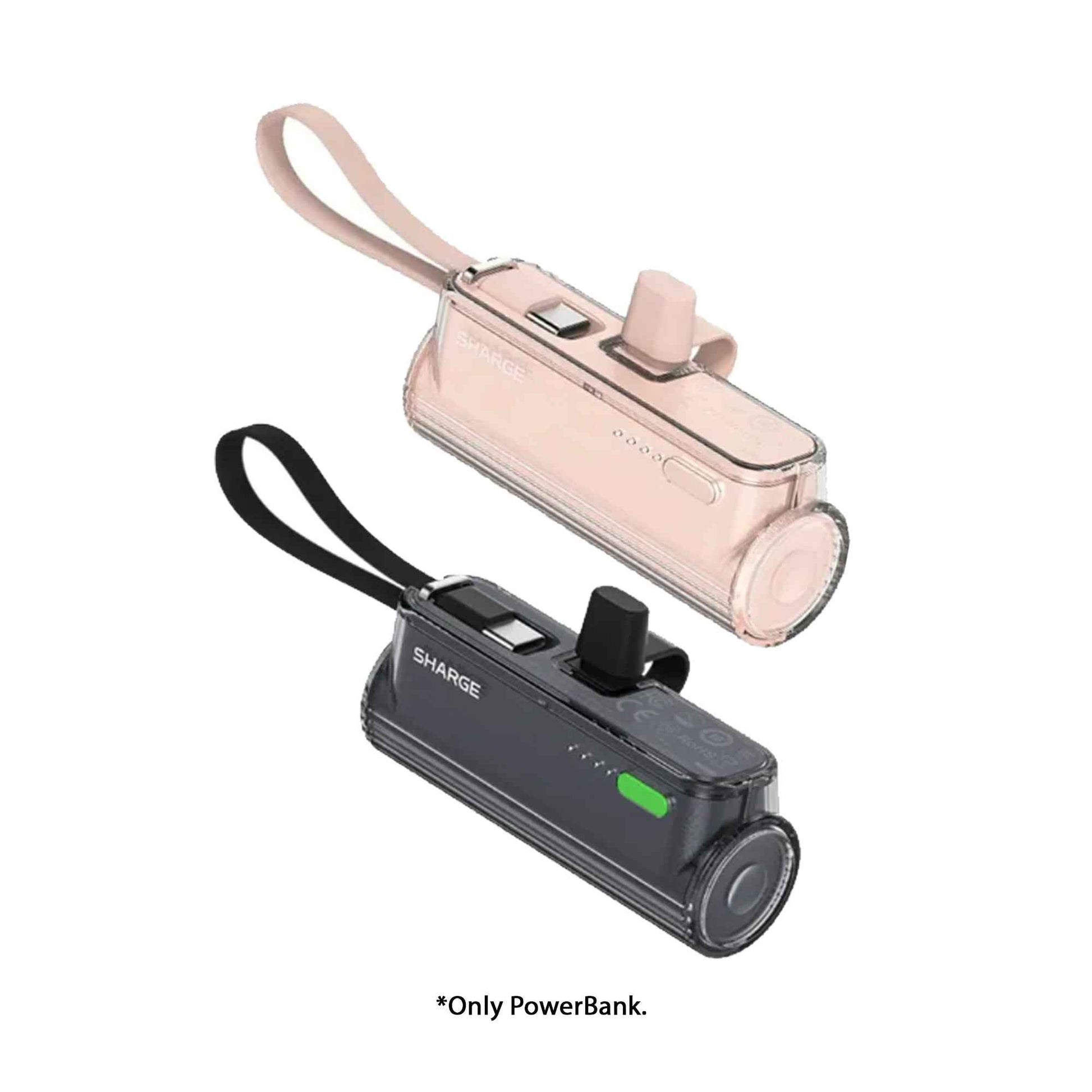 Sharge Flow Mini 2 - Swappable USB-C & Lightning Connector with Built-in USB-C Cable