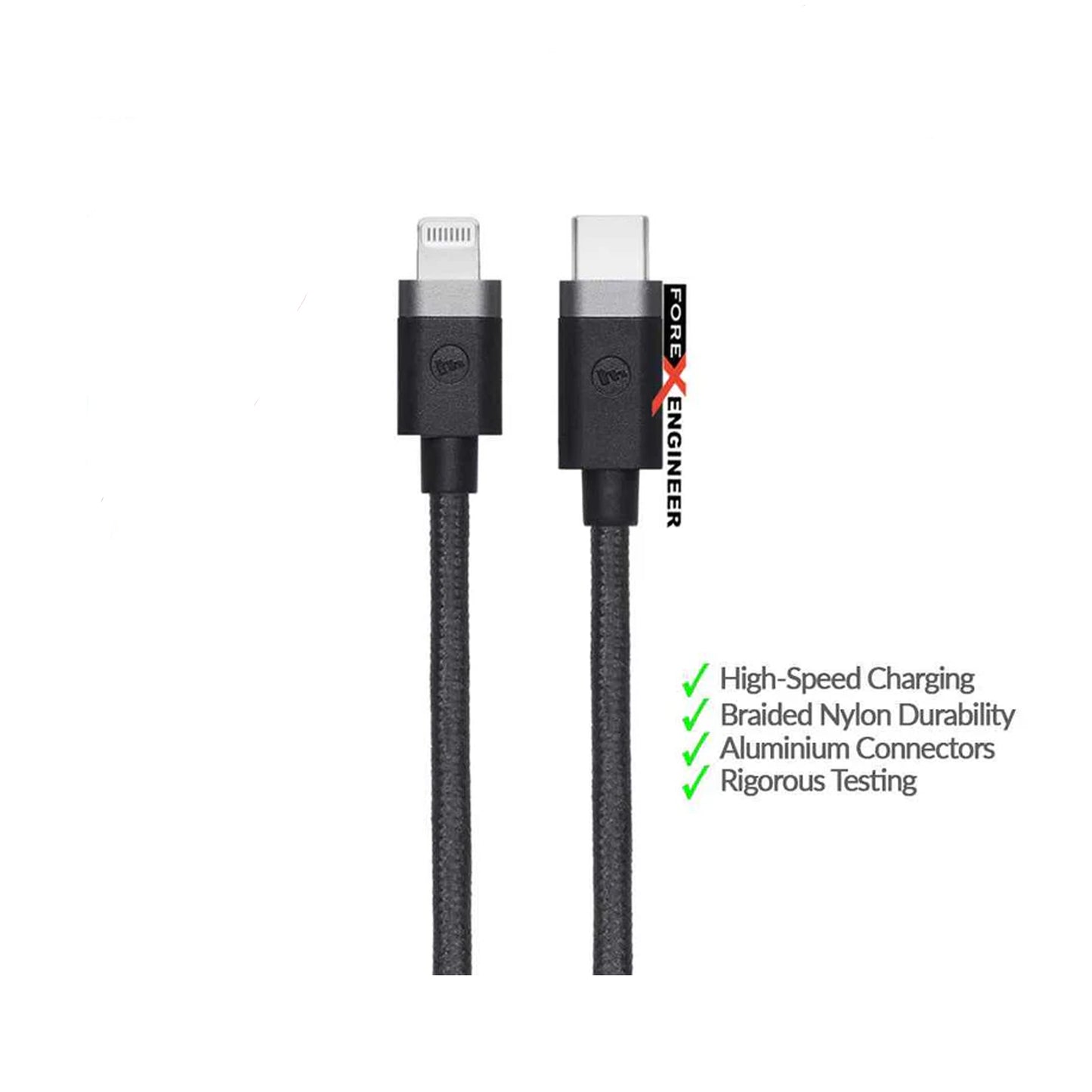 [RACKV2_CLEARANCE] Mophie USB-C to Lightning Cable - 1 meter - Black.