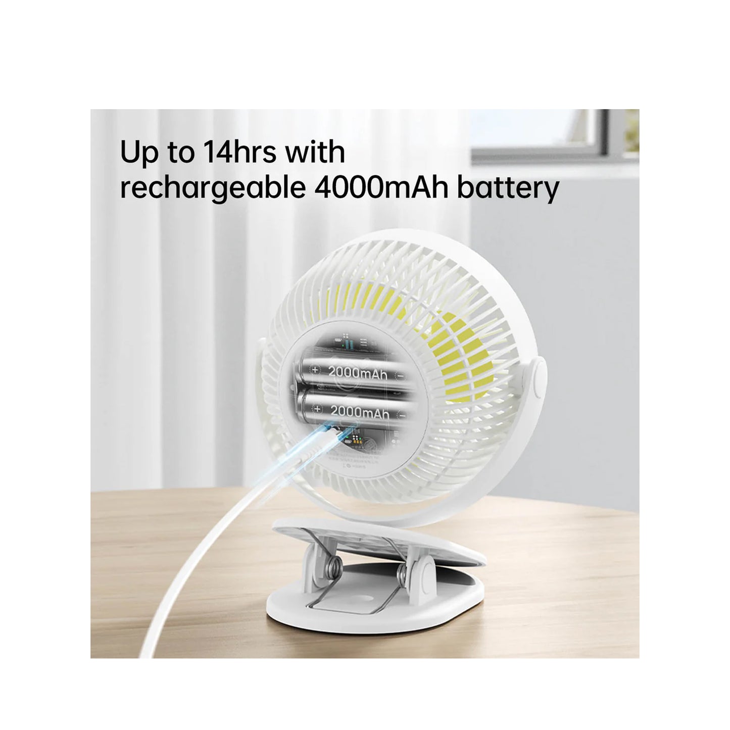 JisuLife Clip Fan Life1 FA18S 4000mAh Battery 4 Speed Fan Up to 14 Hours Cool