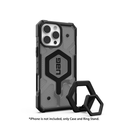 UAG Pathfinder Clear MagSafe Bundle - Ash Case + Black Ring Stand for iPhone 16 Pro Max - Forexengineer -Malaysia