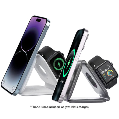 MAZER Mag Trifold 25W 3-in-1 Foldable Wireless Charger - MagSafe Compatible - Forexengineer -Malaysia