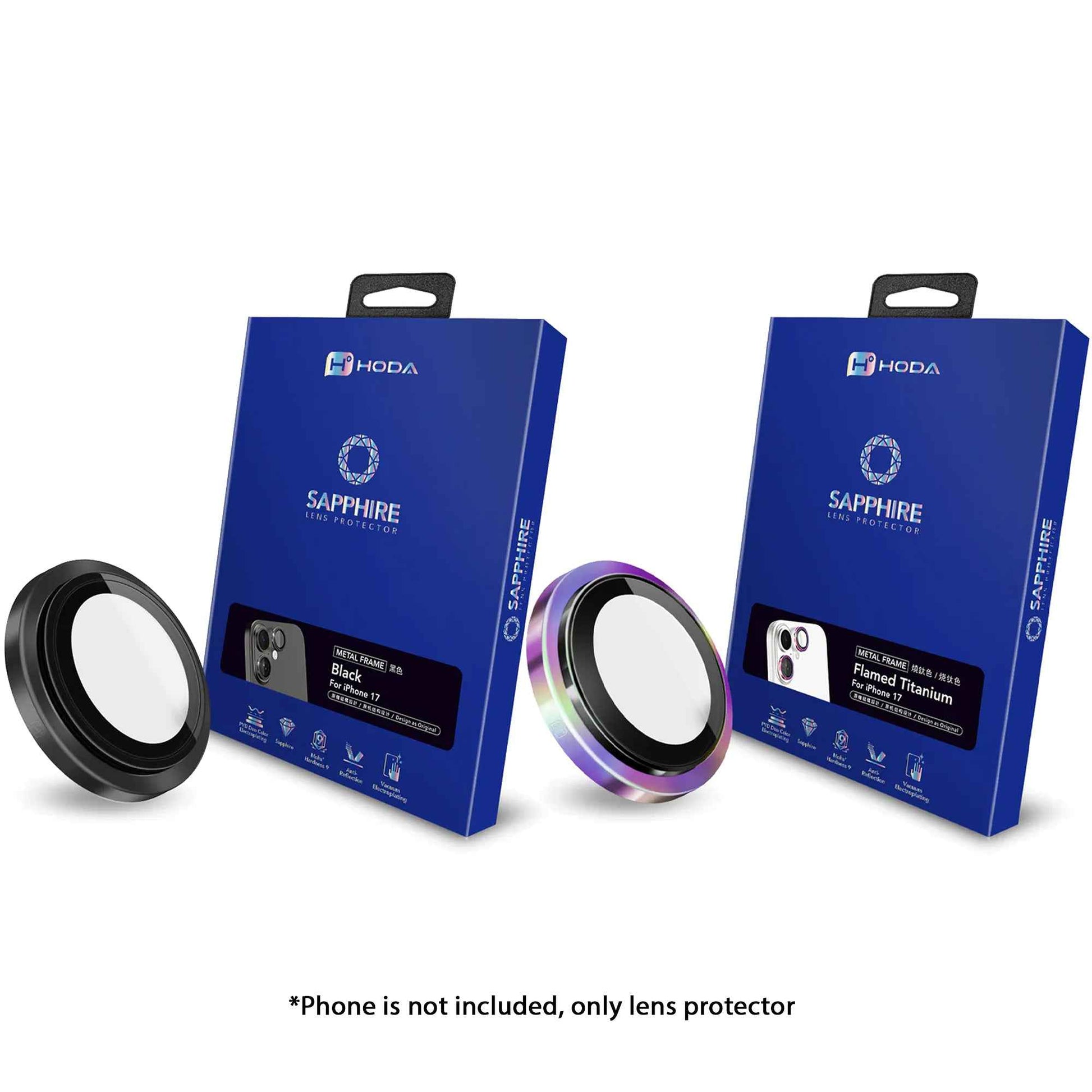 Hoda Sapphire Lens Protector for iPhone 17 Air / 17 - Designed as original outlook